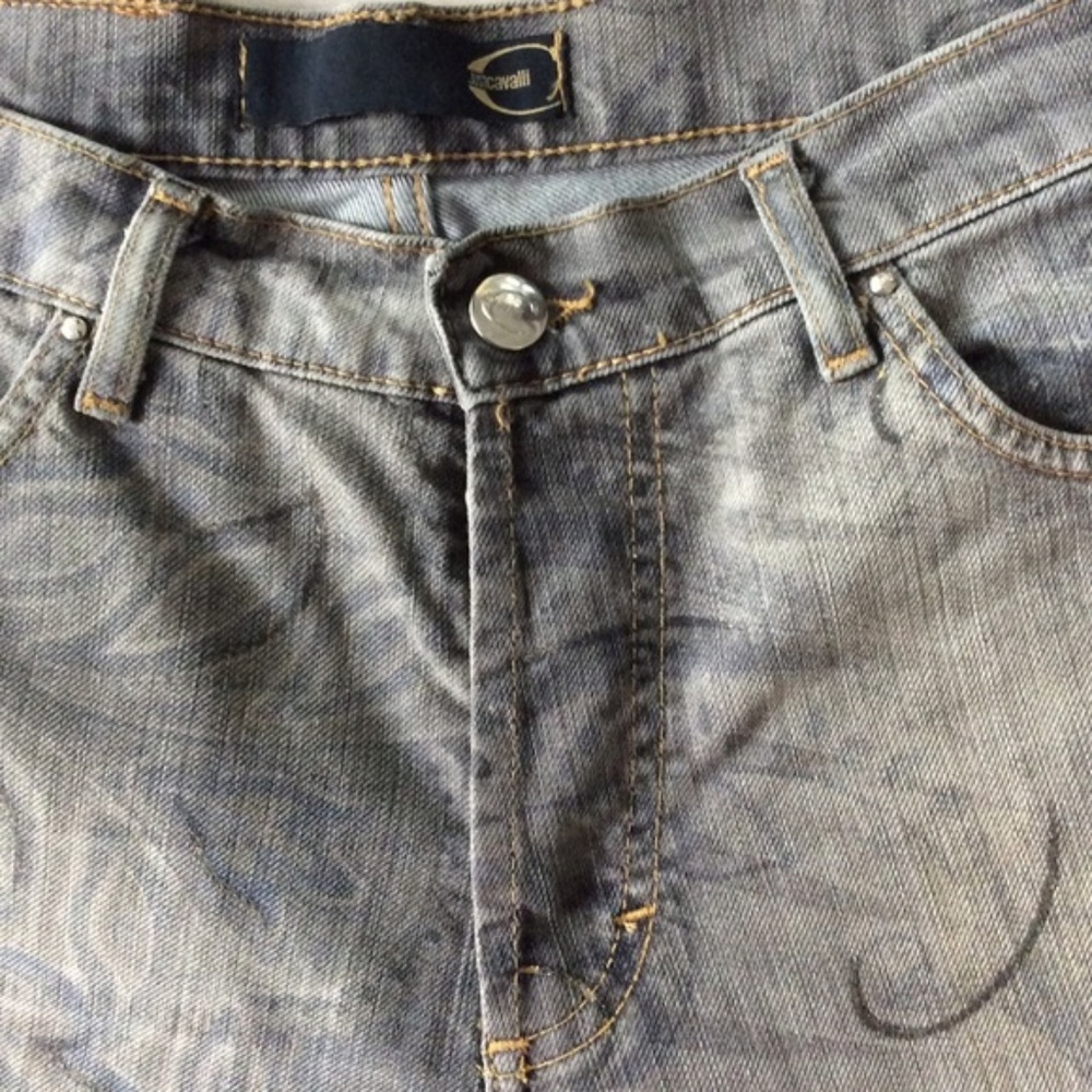 MENS JUST CAVALLI  JEANS LEOPARD PAISLEY PRINT
